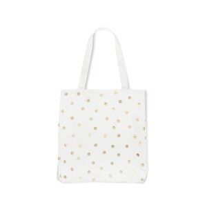 Kate Spade White Tote with Gold Dots